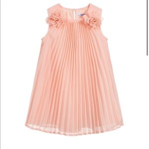 NWOT Mayoral Girl SS20 Peach Pleated Dress Size 7 Never worn.